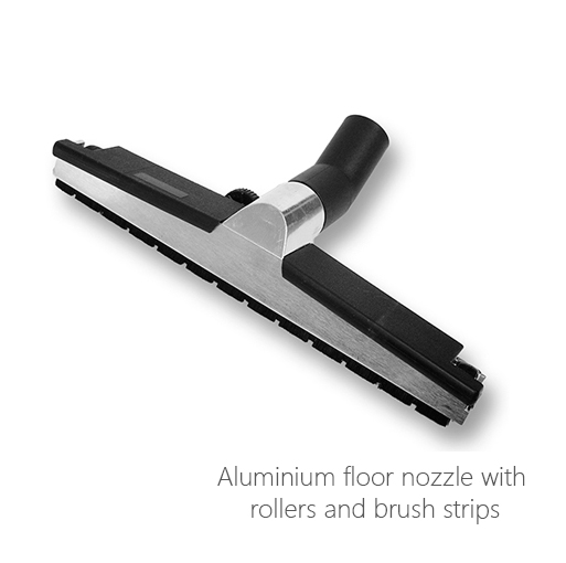 Aluminium floor nozzle with rollers and brush strips, 052-0120, 052-0121, 052-0213, 052-0214, 052-0215