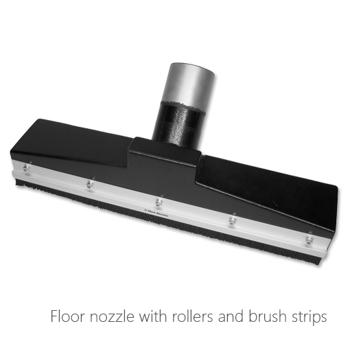 Floor nozzle with rollers and brush strips, 052-0301