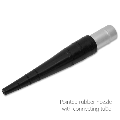 Pointed rubber nozzle with connection tube, 052-0124, 052-0221