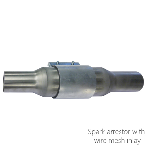 Spark attestor with wire mesh inlay, 072-0628, 072-0629, 072-0630